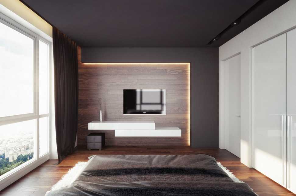 Телевизор в спальне: как выбрать и разместить - фотографии интерьеров