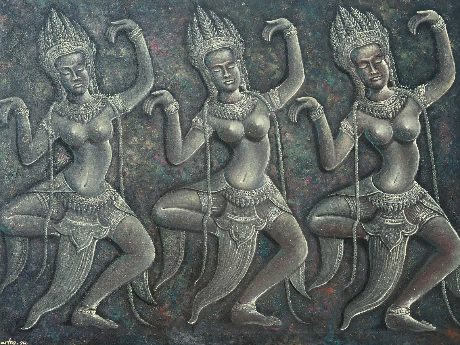 Khmer apsara painting