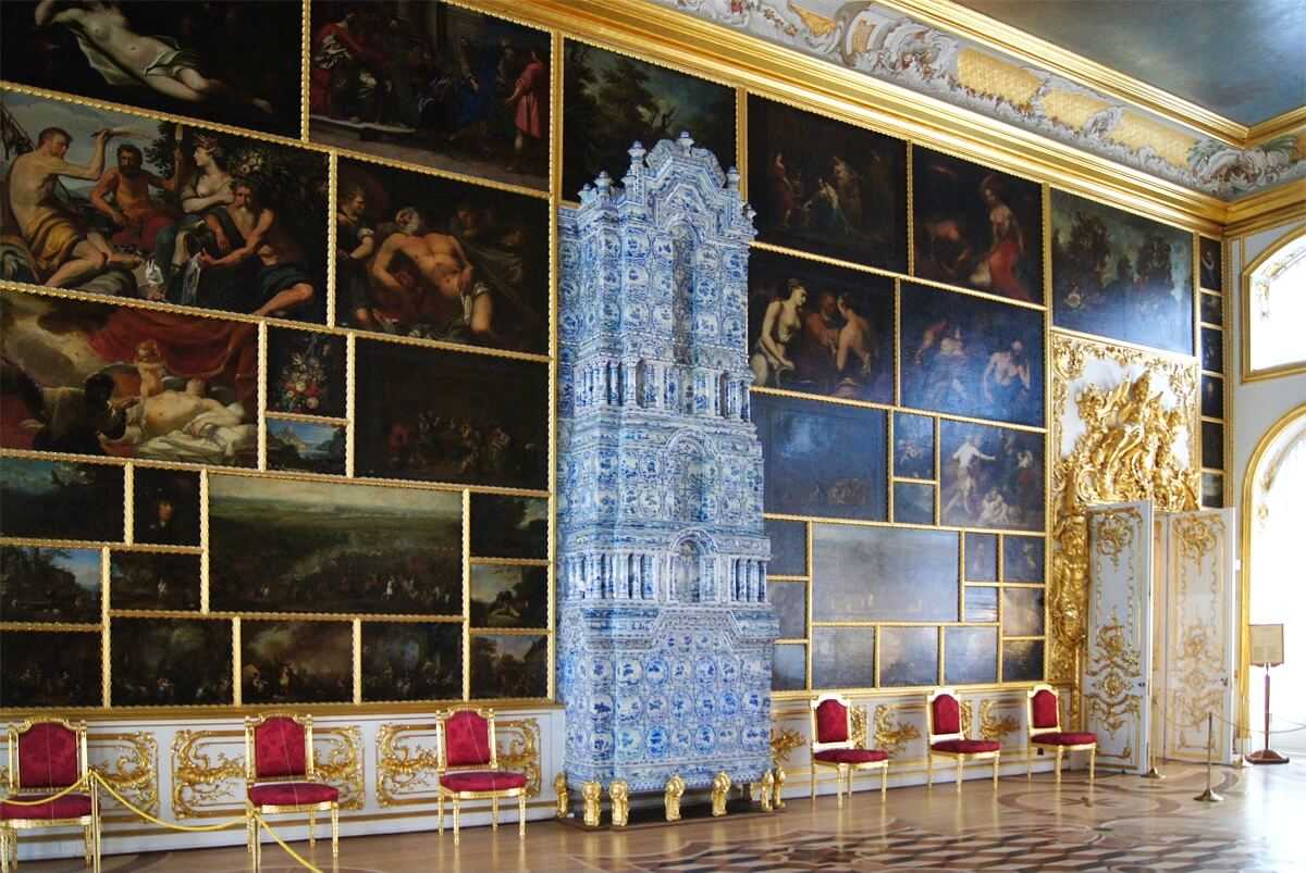 Екатерининский дворец — его залы и комнаты, россия, пушкин
